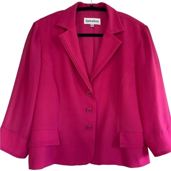 Danny & Nicole hot pink blazer. Size 16P - Picture 1 of 7